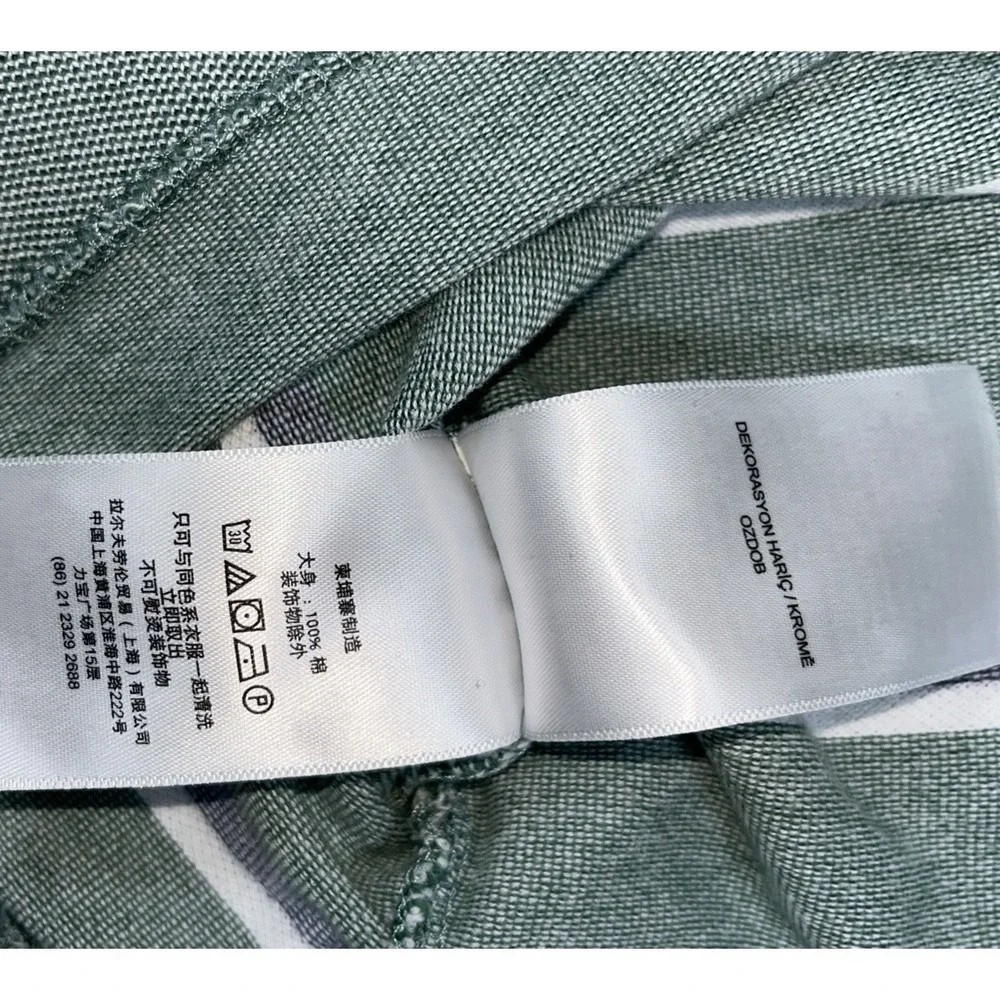 Polo Ralph Lauren Shirt‎ Mens Medium M Classic Fit Green Striped Pique Pony Logo